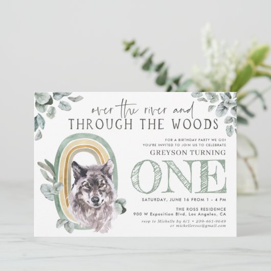 Waldlandgrün | Waldtiere und Regenbogen (Stehend Vorderseite)