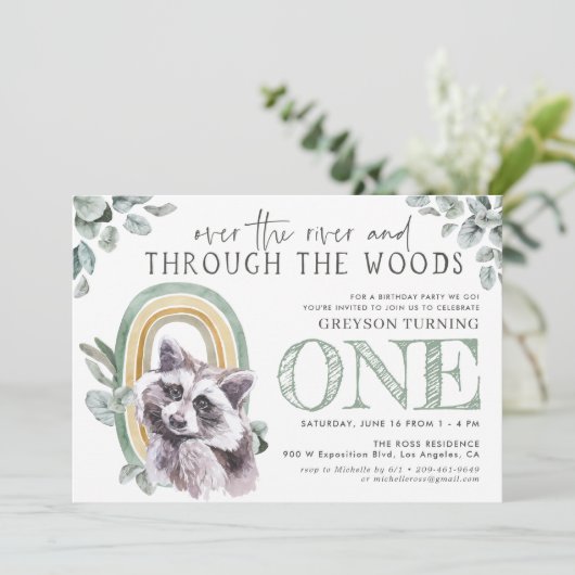 Waldlandgrün | Waldtiere und Regenbogen (Stehend Vorderseite)