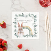 Waldlandgrün | Waldtiere und Regenbogen Serviette (Beispiel)