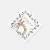 Waldlandgrün | Waldtiere und Regenbogen Serviette (Ecke)