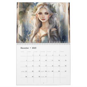 Waldlandmärchen Vintage Jugendstil Fantasy Fee Kalender