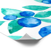 Waldlandminze blaues Willkommensschild. Heidelbeer Poster (Ecke)