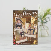 Waldlandrinder | 3-Foto-Personalisierte Weihnachte Feiertagskarte (Stehend Vorderseite)