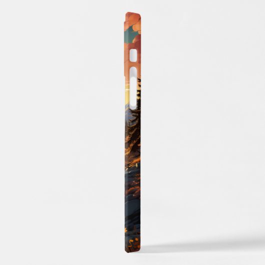 Waldlandschaft am Morgen iPhone Hülle (Linke Seite)