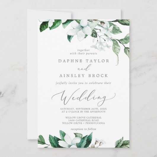 Waldlandschaft auf einer Hochzeit Einladung (Vorderseite)