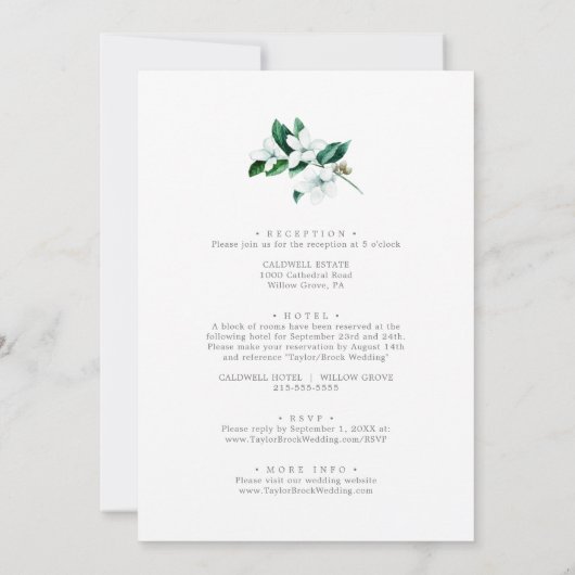 Waldlandschaft auf einer Hochzeit Einladung (Rückseite)