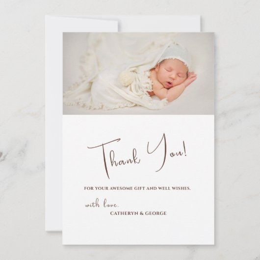 Waldlandschaft Danke Foto Geburtserklärung Einladung (Rückseite)