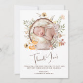 Waldlandschaft Danke Foto Geburtserklärung Einladung (Vorderseite)