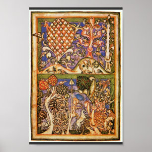 Waldlandschaft durch Meister Der Carmina Burana Poster