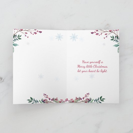 Waldlandschaft, Fuchsweihnachtskarte Karte (Innenseite)