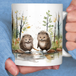 Waldlandschaft glückliche Sumpfporcupine Kaffeetasse