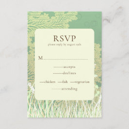 Waldlandschaft Grüne Hochzeit RSVP-Karte Begleitkarte