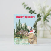 Waldlandschaft Heiligensee Weihnachtsbäume Wasserf Postkarte (Stehend Vorderseite)