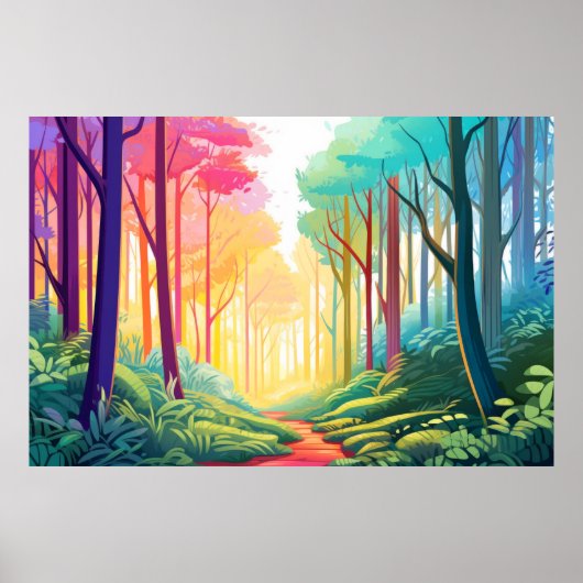 Waldlandschaft Herbstlandschaft Natur Poster (Vorne)