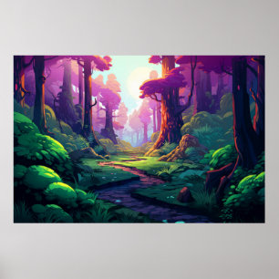 Waldlandschaft Herbstlandschaft Natur Poster