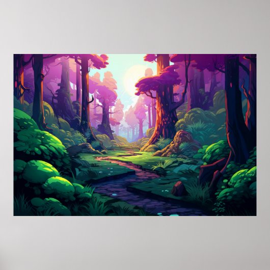 Waldlandschaft Herbstlandschaft Natur Poster (Vorne)