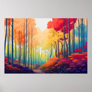Waldlandschaft Herbstlandschaft Natur Poster