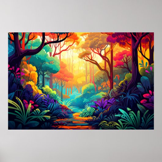 Waldlandschaft Herbstlandschaft Natur Poster (Vorne)