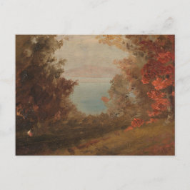 Waldlandschaft im Herbst Hudson oder Maine 1860 Ar Postkarte