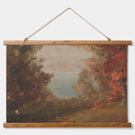 Waldlandschaft im Herbst Hudson oder Maine 1860 Ar Wandteppich Mit Holzrahmen (Vorderseite)