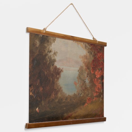 Waldlandschaft im Herbst Hudson oder Maine 1860 Ar Wandteppich Mit Holzrahmen (Gewinkelt)