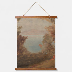 Waldlandschaft im Herbst Hudson oder Maine 1860 Ar Wandteppich Mit Holzrahmen