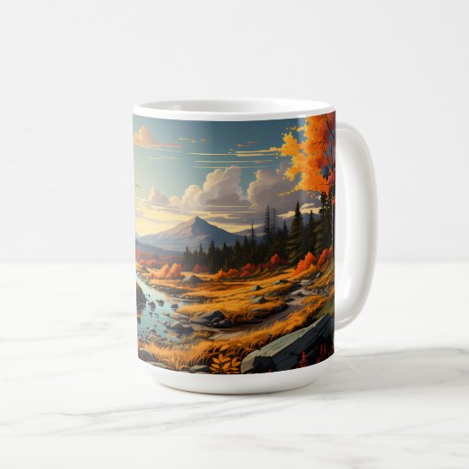 Waldlandschaft in der Herbstsaison Kaffeetasse (VorderseiteRechts)