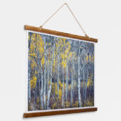 Waldlandschaft in goldenen Herbstblättern Wandteppich Mit Holzrahmen (Gewinkelt)