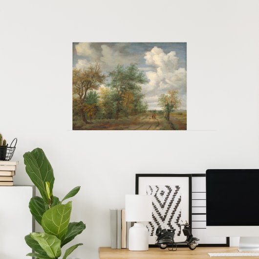 Waldlandschaft, Meindert Hobbema Kunstposter Poster (Heimbüro)