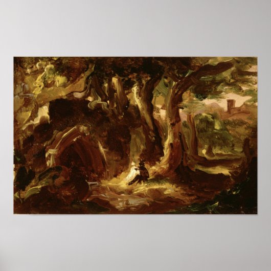 Waldlandschaft mit Figuren - Thomas Cole. Poster (Vorne)