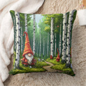 Waldlandschaft mit Gnomen und Birken Kissen (Decke)