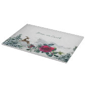 Waldlandschaft mit Rose und Holly Schneidebrett (Ecke)