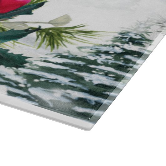 Waldlandschaft mit Rose und Holly Schneidebrett (Ecke)