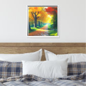 Waldlandschaft mit Waldbäumen Leinwanddruck (Insitu (Schlafzimmer))