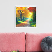 Waldlandschaft mit Waldbäumen Leinwanddruck (Insitu (Wohnzimmer))