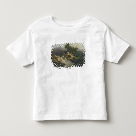 Waldlandschaft mit Wasserfall Kleinkind T-shirt (Vorderseite)