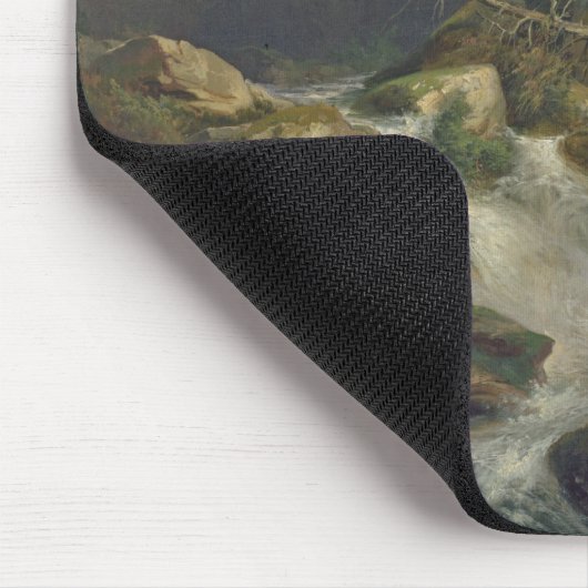 Waldlandschaft mit Wasserfall Mousepad (Ecke)