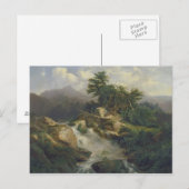 Waldlandschaft mit Wasserfall Postkarte (Vorne/Hinten)