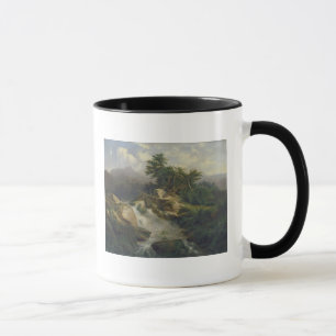 Waldlandschaft mit Wasserfall Tasse