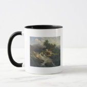 Waldlandschaft mit Wasserfall Tasse (Links)