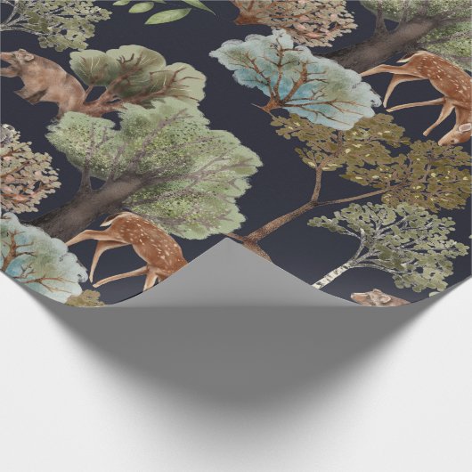 Waldlandschaft Nahtlose Muster Geschenkpapier (Ecke)