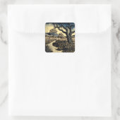 Waldlandschaft Quadratischer Aufkleber (Tasche)