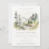 Waldlandschaft Sketch Paare Dusche Einladung (Vorderseite)