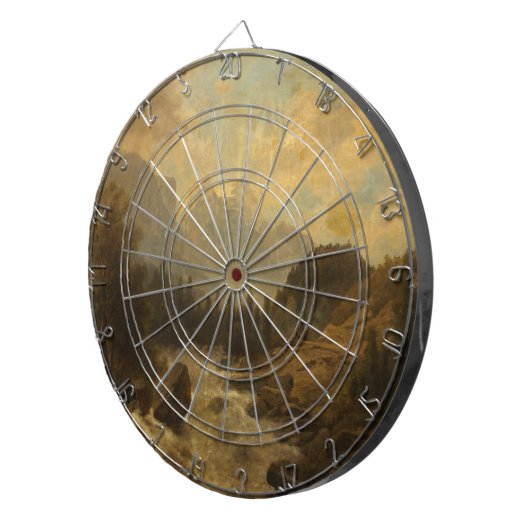 Waldlandschaft Szene (von Josef Kriehuber) Dartscheibe (Vorderseite rechts)