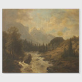 Waldlandschaft Szene (von Josef Kriehuber) Geschenkpapier (Flach)