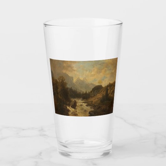 Waldlandschaft Szene (von Josef Kriehuber) Glas (Vorderseite)