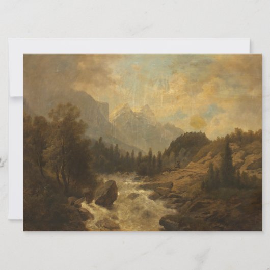 Waldlandschaft Szene (von Josef Kriehuber) Karte (Vorderseite)