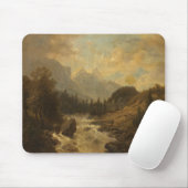 Waldlandschaft Szene (von Josef Kriehuber) Mousepad (Mit Mouse)