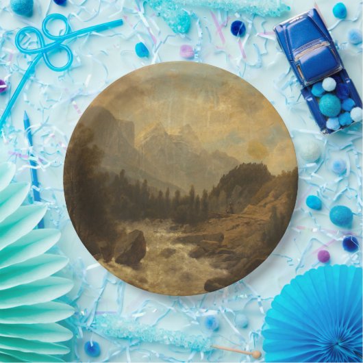 Waldlandschaft Szene (von Josef Kriehuber) Pappteller (Party)