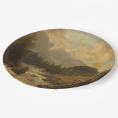 Waldlandschaft Szene (von Josef Kriehuber) Pappteller (Schrägansicht)